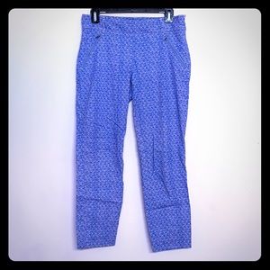 Anthropologie pink and blue shell capris 🐚